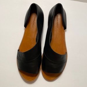 Cynthia Rowley Open Black Leather Sandal